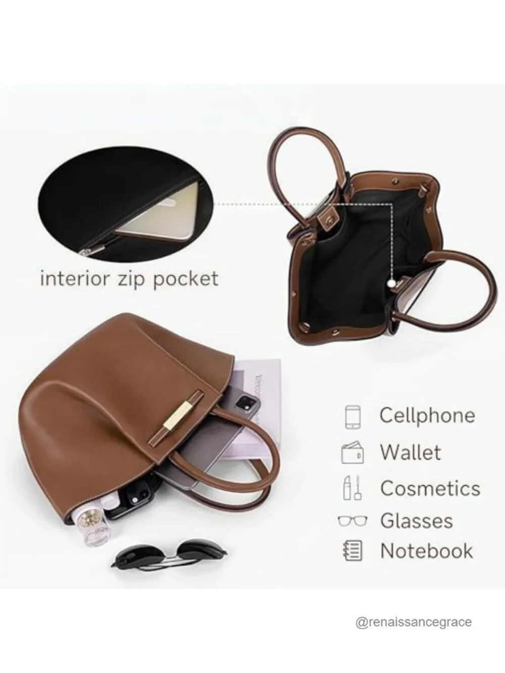 Women's Vegan Leather Top Handle Crossbody Shoulder Tote Bag